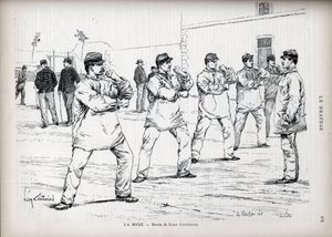 La Boxing - French Armees - drawing by Leon Couturier (1842-1935) - for 