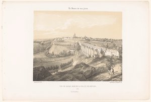View of Dinan and the Viaduct over the River Rance by Leon Auguste Asselineau