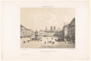 View of Place du Martroi in Orléans (Contemporary France) by Leon Auguste Asselineau