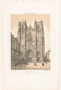 View of the Cathedral of Saint Peter and Saint Paul in Nantes (Contemporary France) by Leon Auguste Asselineau
