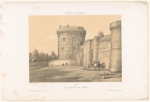 View of one of the towers of the castle of Dinan (Contemporary France)
