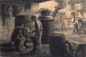 The Distillery by Leon Augustin Lhermitte