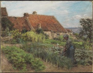 Watering the Garden by Leon Augustin Lhermitte
