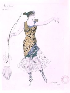 Anna Pavlova dressed as Diana by Leon Bakst