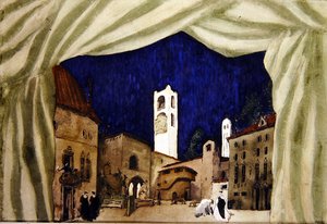Design for The Marchioness Hunting by Leon Bakst