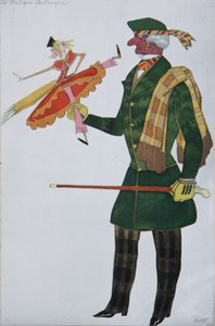 Englishman. Costume Design for the Ballet The Magic Toy Shop by G. Rossini, 1919 by Leon Bakst
