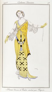 Parisian clothing: Dione-drawing by Bakst executed by Paquin, 1913 by Leon Bakst