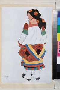 Peasant Woman, Costume Design for the Vaudeville Old Moscow by Leon Bakst