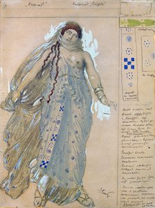 Phaedra. Costume Design for the Drama Hippolytus by Euripides by Leon Bakst