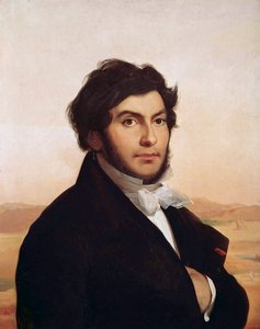 Portrait of Jean-Francois Champollion, French egyptologist, decipherer of hieroglyphs. Painting by Leon Cogniet. Louvre Museum by Léon Cogniet