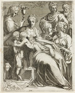 The Holy Family with Saints by Leon Davent