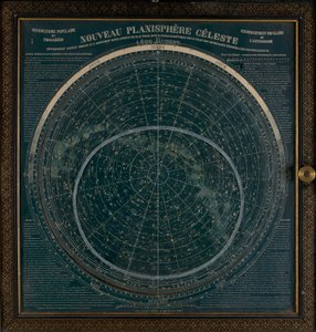 A Planisphere Printed in White on a Dark Blue Background, c.1900 by Leon Jaubert