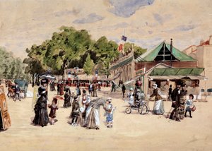 The Walk to the Fairground. Painting by Leon Joseph Voirin (1833-1887)