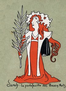 Cartoon by Henriette Rosine Bernard dit Sarah Bernhardt as a Portfolio of Fine Arts - Illustration by Leon Lebegue by Leon Lebegue