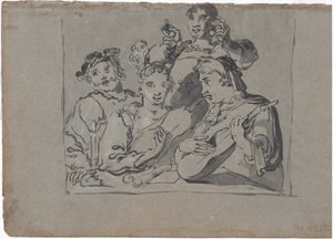 A Quartet of Singers, Lute Players, and Bell Ringers Playing in a Tavern by Candlelight