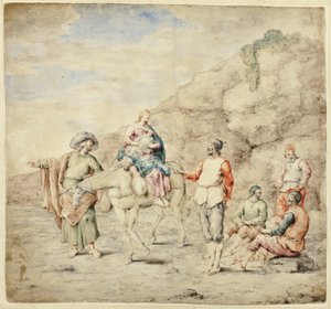 Holy Family Passing Four Men