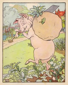 Illustration for The Three Little Pigs by Leonard Leslie Brooke