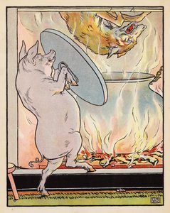 Illustration for The Three Little Pigs by Leonard Leslie Brooke