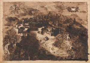 A Fortified Town (recto); A Geometric Design (verso) by Leonardo Scaglia