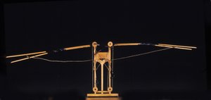 Machine for flying with wing wings. Model from the drawing of Leonardo da Vinci. Museum of Science and Technology, Milan.
