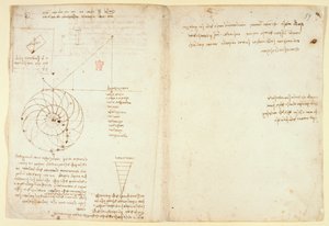 A Sketch of an Eye and a Nose of a Face in Profile; Notes on Water, from 