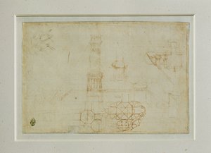 Two Studies of a Central Plan Building by Leonardo da Vinci
