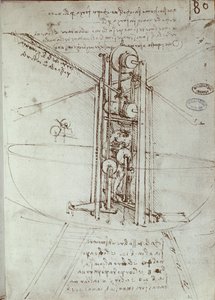 Drawing of Flying Propulsion Machine by Leonardo da Vinci