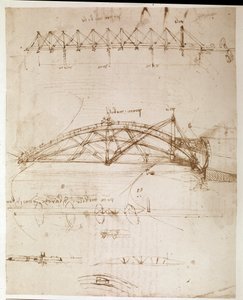 Extract from a Da Vinci Manuscript: Revolving Bridge by Leonardo da Vinci