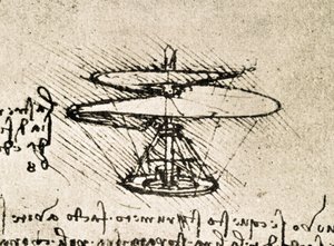 Extract from a Da Vinci Manuscript: Aerial Screw (Helicopter) by Leonardo da Vinci
