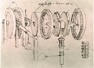 Extract from a Da Vinci Manuscript describing the principle and the construction of the Transformation of Alternate Motion into Continuous Motion by Leonardo da Vinci