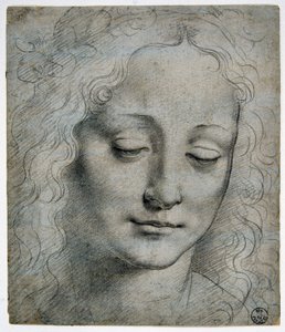 Head of a boy with a crown of leaves in the way of Verrocchio by Leonardo da Vinci