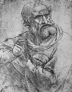 Half-Length of an Apostle with his Right Hand Raised, c1480 1945 by Leonardo da Vinci
