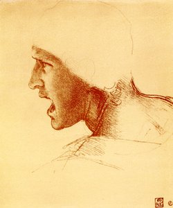 Head of Screaming and Attacking Warrior by Leonardo da Vinci