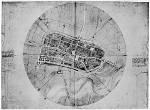 Plan of Imola, Italy, c1502
