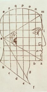 Proportion Study of the Human Head by Leonardo da Vinci