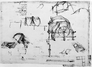 Sketch of a Perpetual Motion Device Designed by Leonardo da Vinci