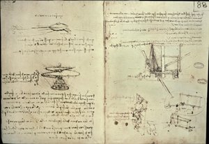 Studies for Propeller and Flying Machines by Leonardo da Vinci