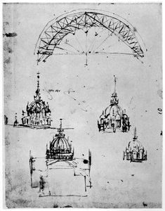 Studies for the central cupola of Milan cathedral, late 15th century by Leonardo da Vinci