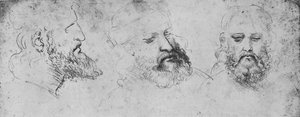 Studies of the Head of Cesare Borgia from Three Points of View by Leonardo da Vinci