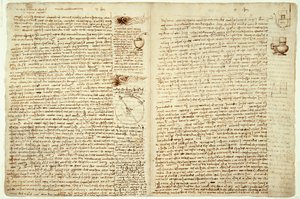 The Codex Hammer, Pages 124-127 by Leonardo da Vinci