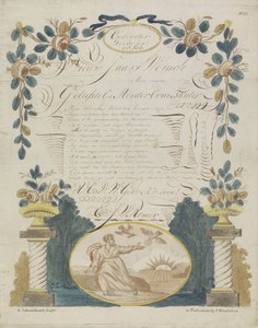 Letter of Wishes with Elijah Fed by Ravens by Leonardus Schweickhardt