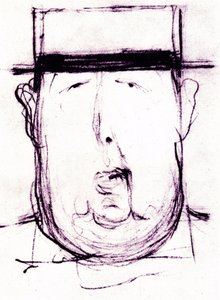 Cartoon of the Irish writer Oscar Wilde by Leonetto Cappiello