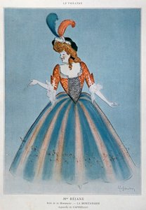 Comedian Gabrielle Charlotte Reyu called Rejane in the role of the Montansier by Leonetto Cappiello
