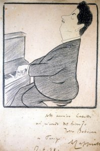 Portrait of Giacomo Puccini (1858-1924), Italian composer. Caricature by Leonetto Cappiello.