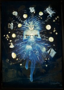 Sketch of advertisement for electrical device by Leonetto Cappiello