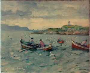 Fishermen on the Lofoten by Leonhard Sandrock