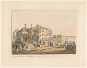 View of the Coffee Houses Opposite the Bridge Between Vienna and Leopoldstadt by Leopold Beyer