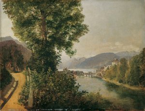 View from the Traun near Gmunden to the Traunsee by Leopold Blonder
