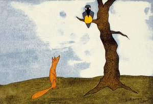 The Crow and the Fox by Leopold Chauveau