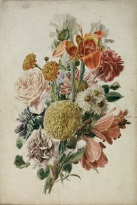 Bouquet with Tagetes and Lily by Leopold von Stoll